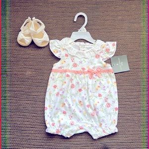 6-9M Daffodil Vine Eyelet Lace Romber by Laura Ashley